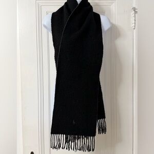 Polo by Ralph Lauren Black/Gray Wool Scarf Unisex